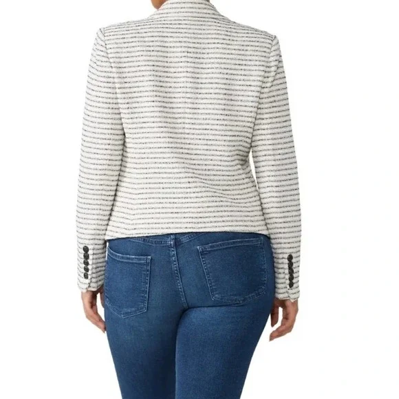 Veronica Beard White and Black Striped Blazer - Picture 4 of 16